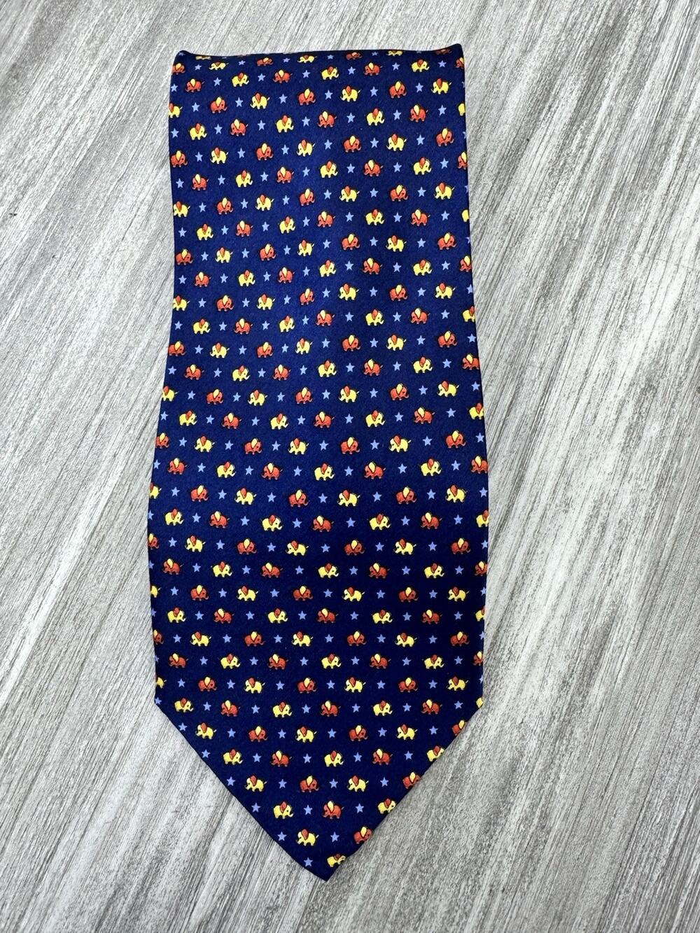 Salvador ferragamo Italian Silk Tie With Elephants